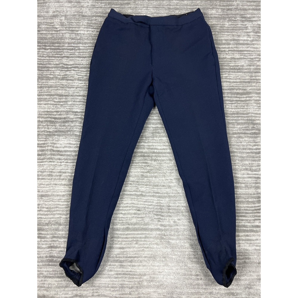 Vintage Edelweiss Ski Pants Womens Small Blue Wool‎ Bib Snow Winter Stirrup
